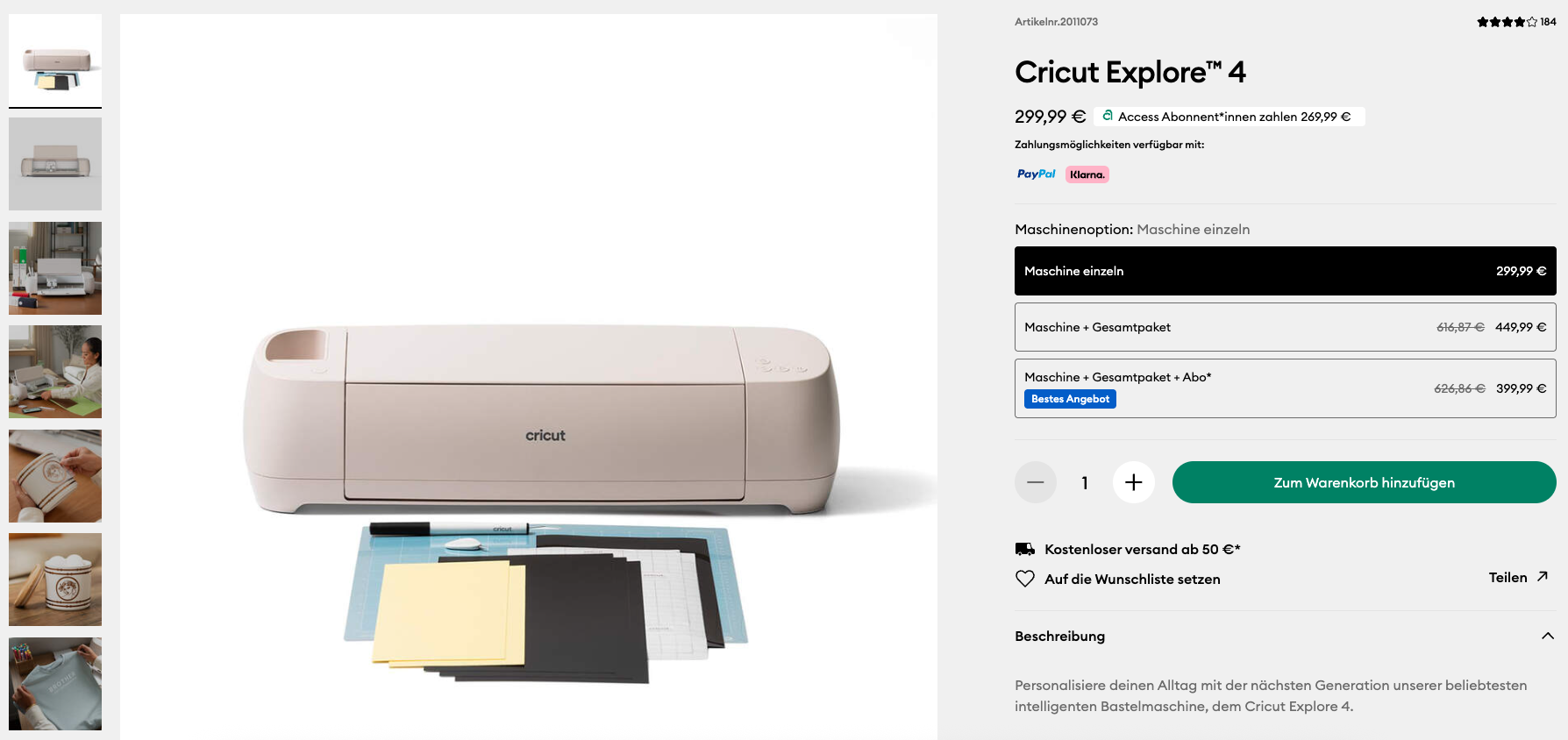 Cricut Explore 4 / https://cricut.com/de-de/schneidemaschinen/cricut-explore/cricut-explore-4/cricut-explore-4/2011073.html