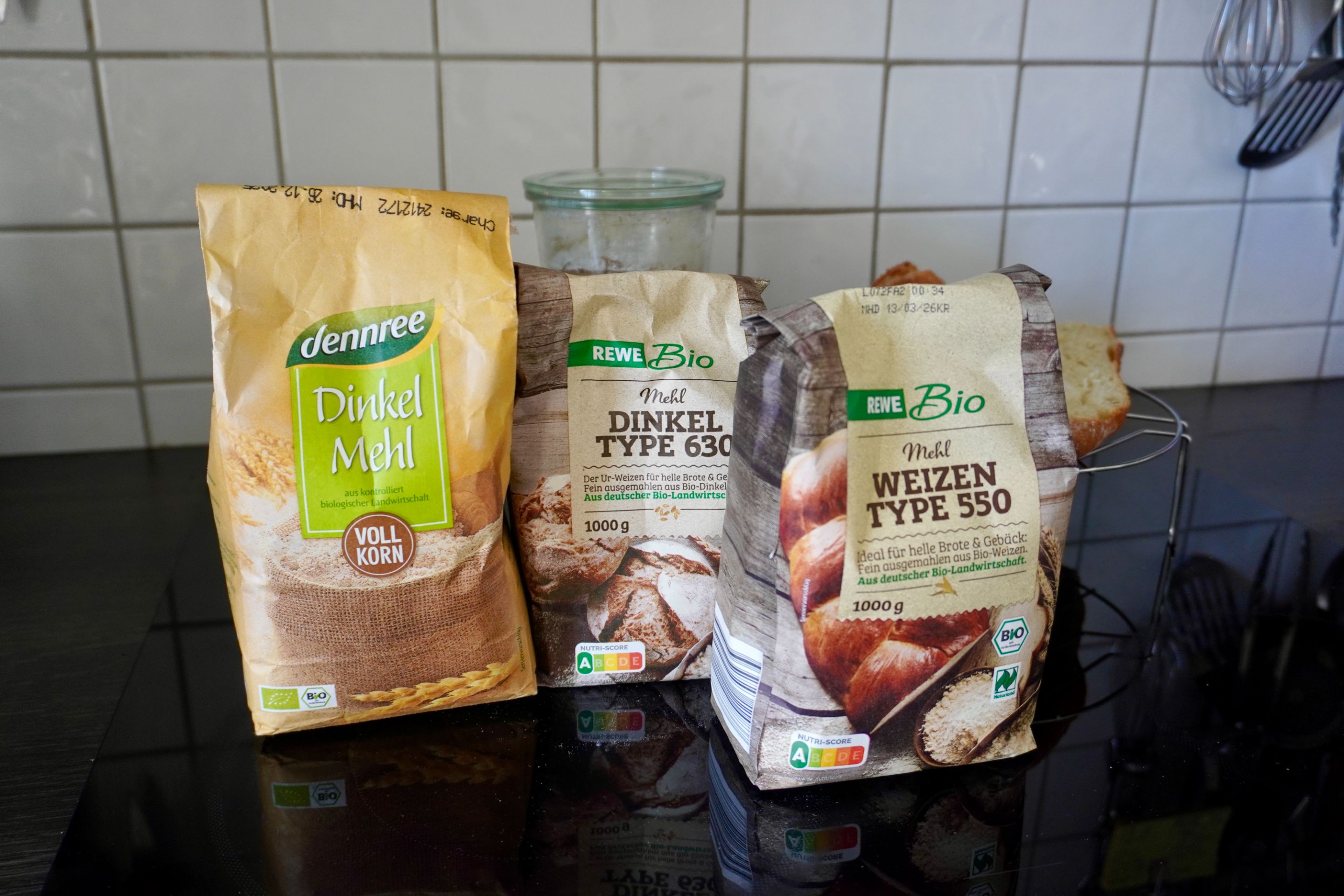 My spelt and wheat flours at home