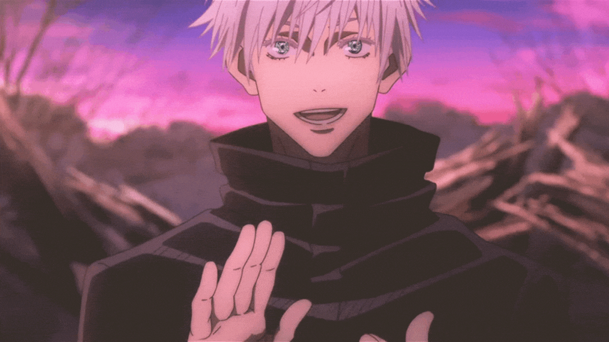 Draw with me GOJO SATORU from Jujutsu for a birthday present!♡ (1).gif