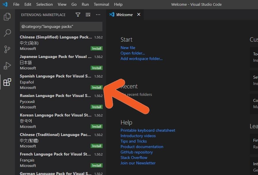 lenguajeespañolvscode.JPG
