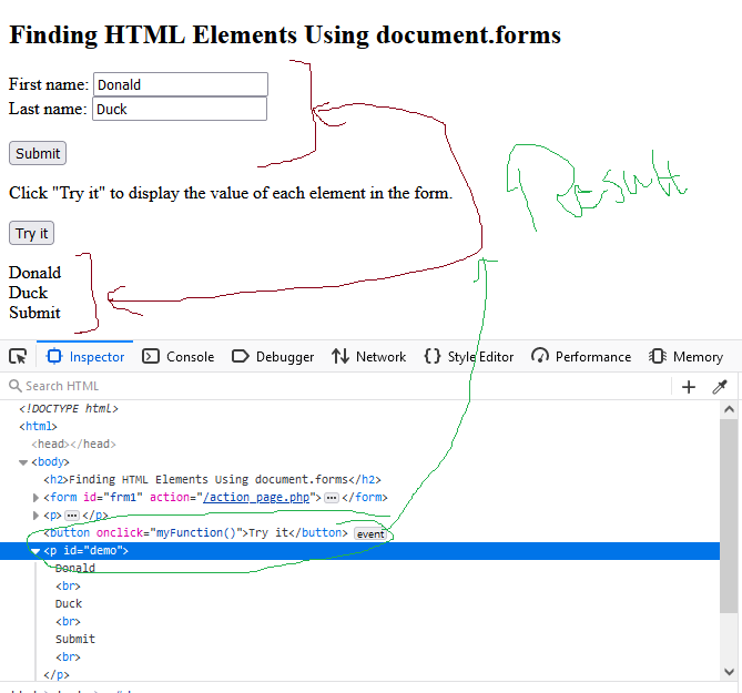 Access HTML objects