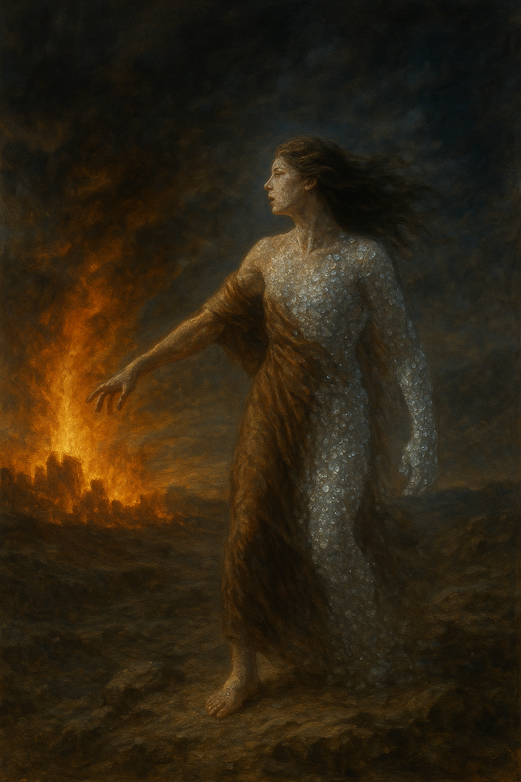 Genesis 19:26__But Lot's wife looked back, and she became a pillar of salt 