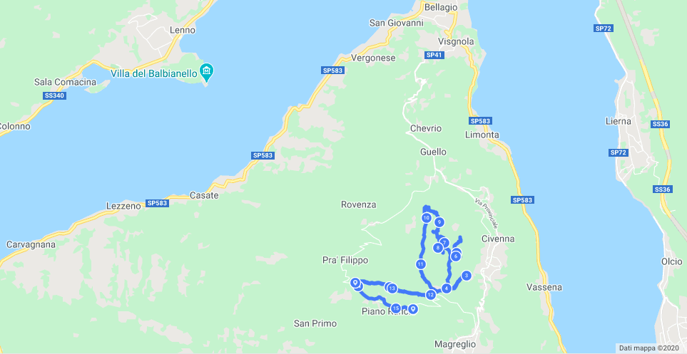 hike's map -  Mappa del percorso camminato