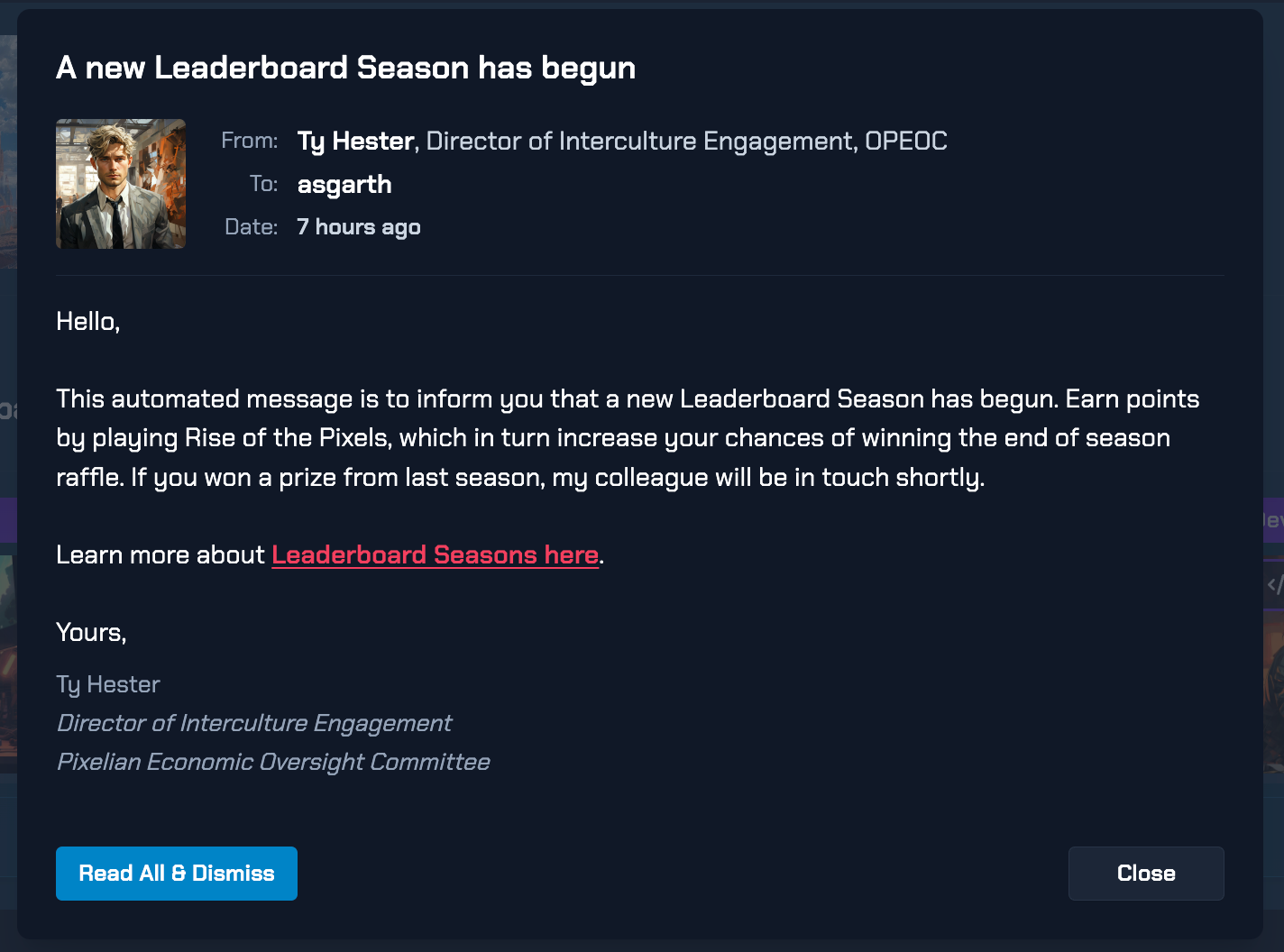 In-game Notification