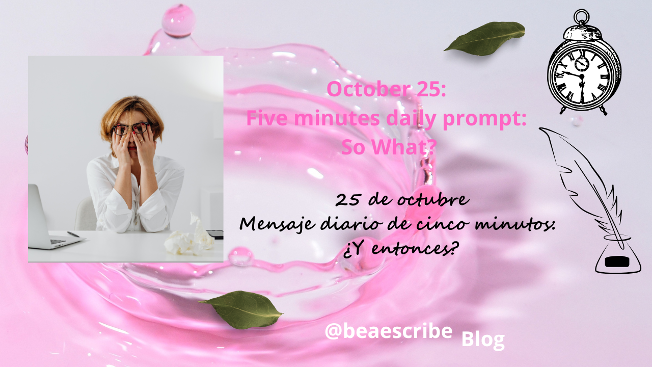 separ…
Payout: 0.000 HBDFive-minute daily prompt: So What?// Mensaje diario de cinco minutos: ¿Y entonces? (Spanish-English)
2025-10-25 12:26<br> ![Daily prompt 13 de octubrebre.png