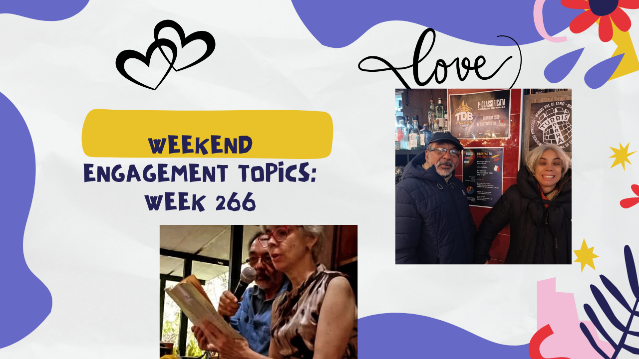Weekend-engagement topics: week 266