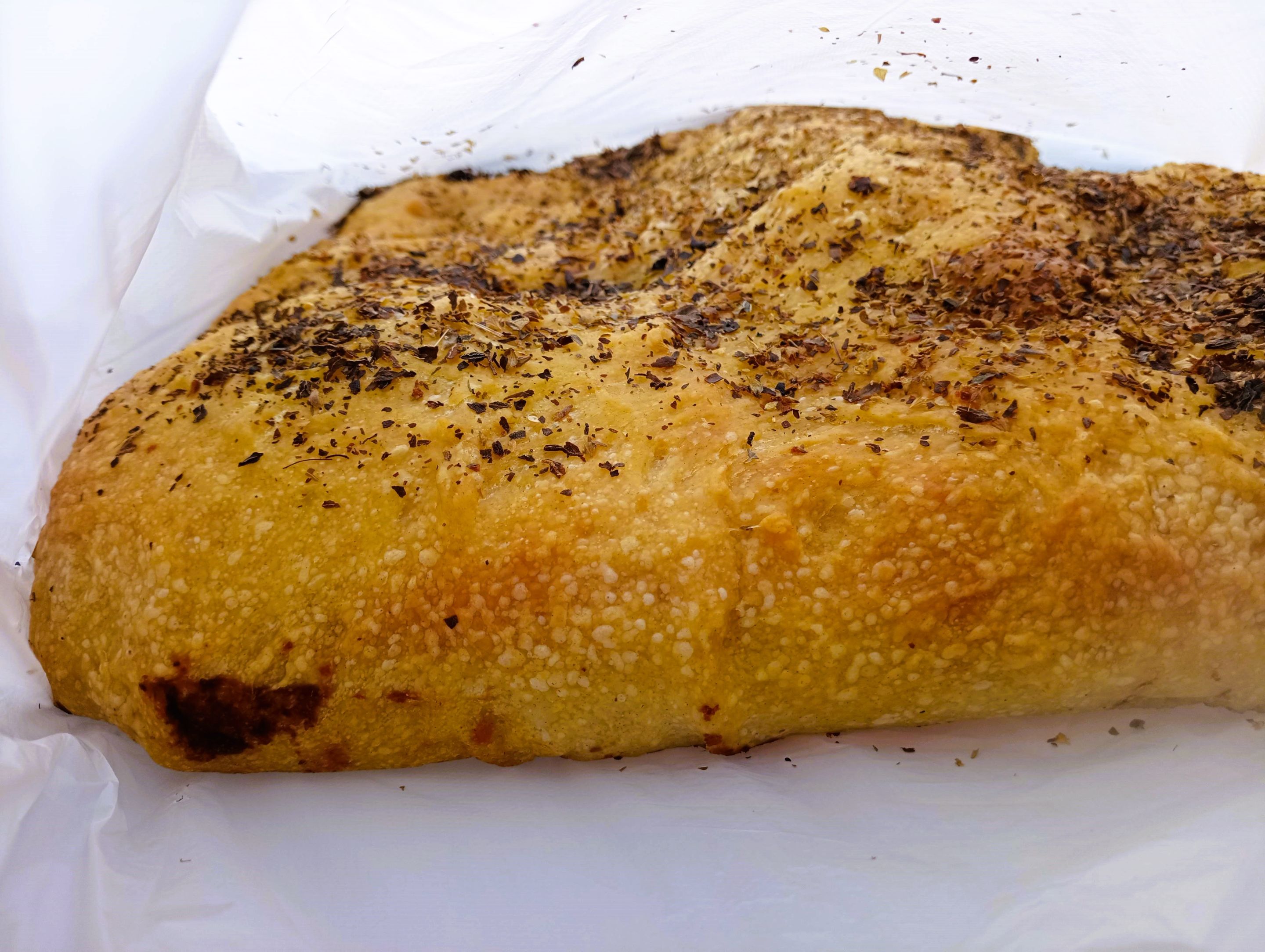 We got a small electric oven for some smaller orders, as we're low on gas. This Focaccia is the first trial. Coming with to the BBQ!