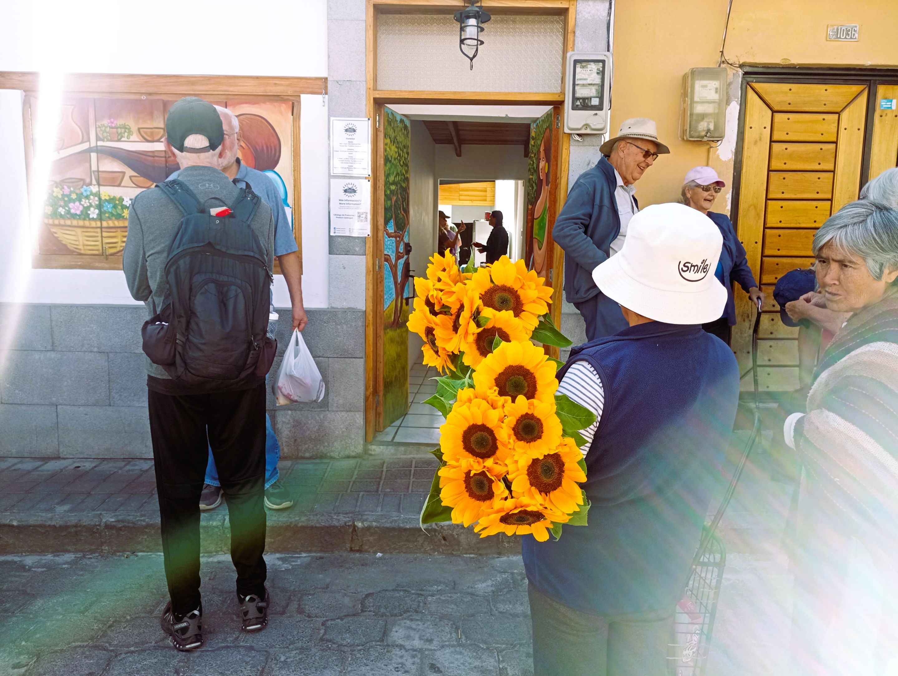 We opened up the bakery today, but this time, we invited other vendors to join. Sorry for the bad picture, the glass in the cellphone camera is broken and causes those reflections - and it's hard to get a new cellphone these days.