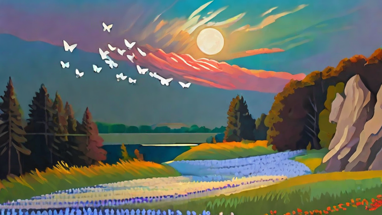 Butterflies fluttering, wildflowers, spring morning, in the style of an oil painting 1.png