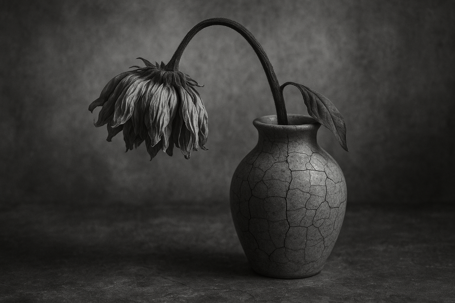 20250417_1729_Wilted Flower in Vase_simple_compose_01js25sd37ftjbxgvtq0db80zt.png
