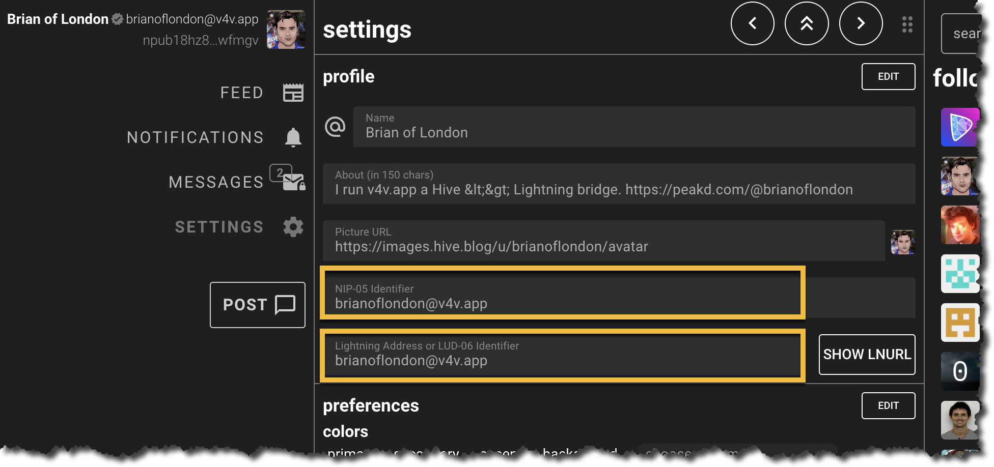 Profile on Nostr