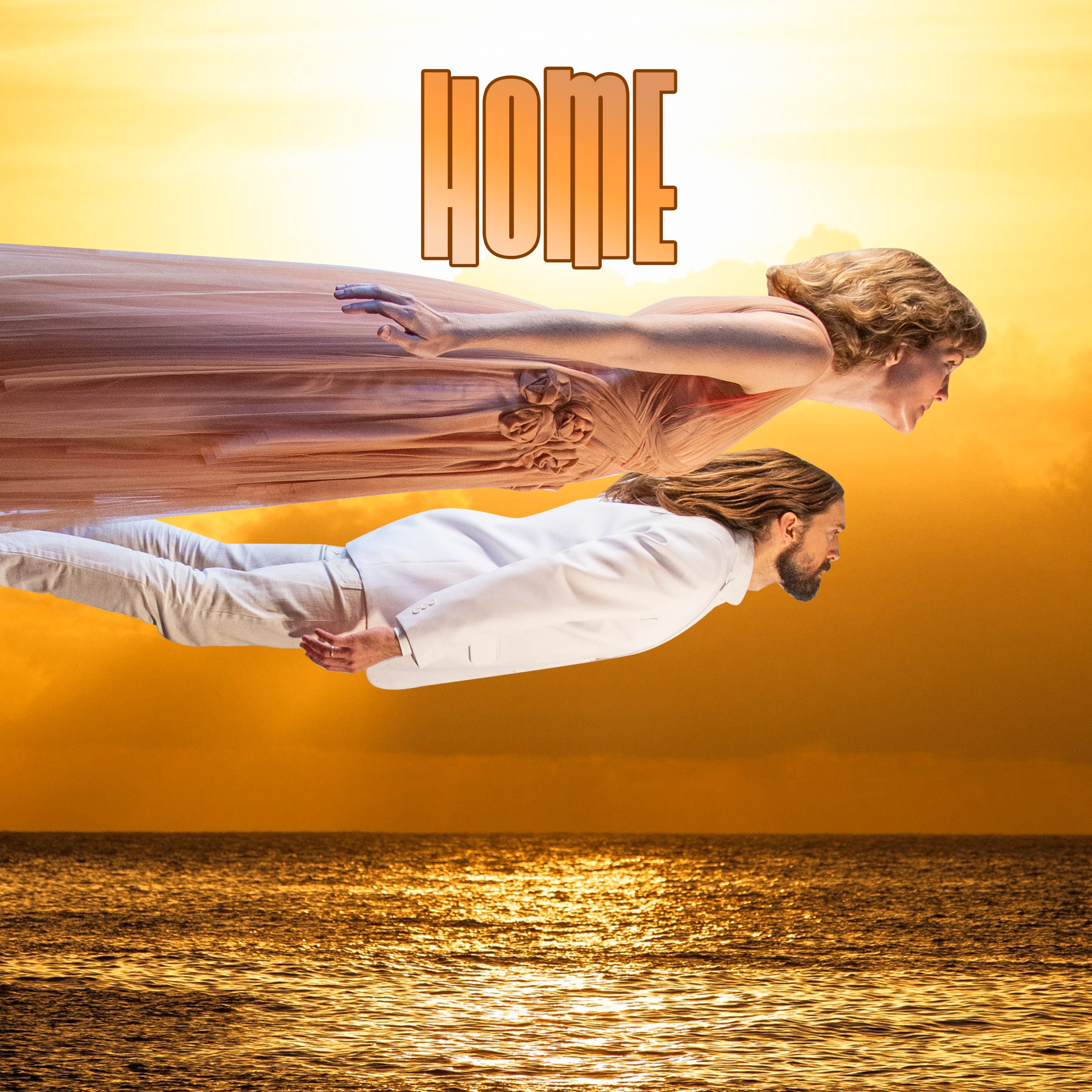 The early artwork for our single is a human flight over a golden ocean.