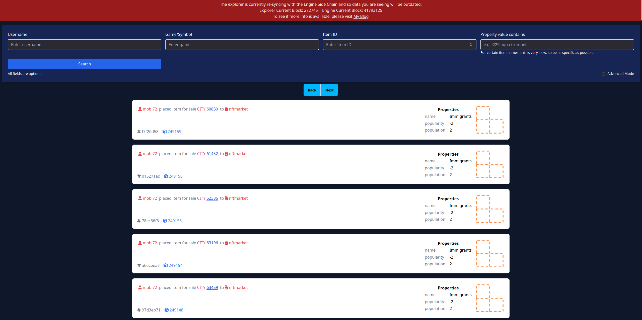 Hive Engine NFT Explorer - Bugfixes