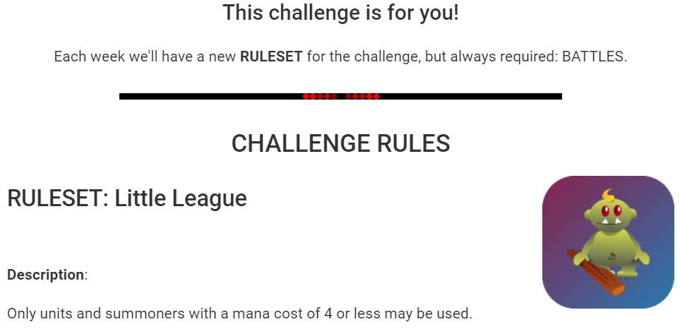 LITTLE LEAGUE weekly challenge