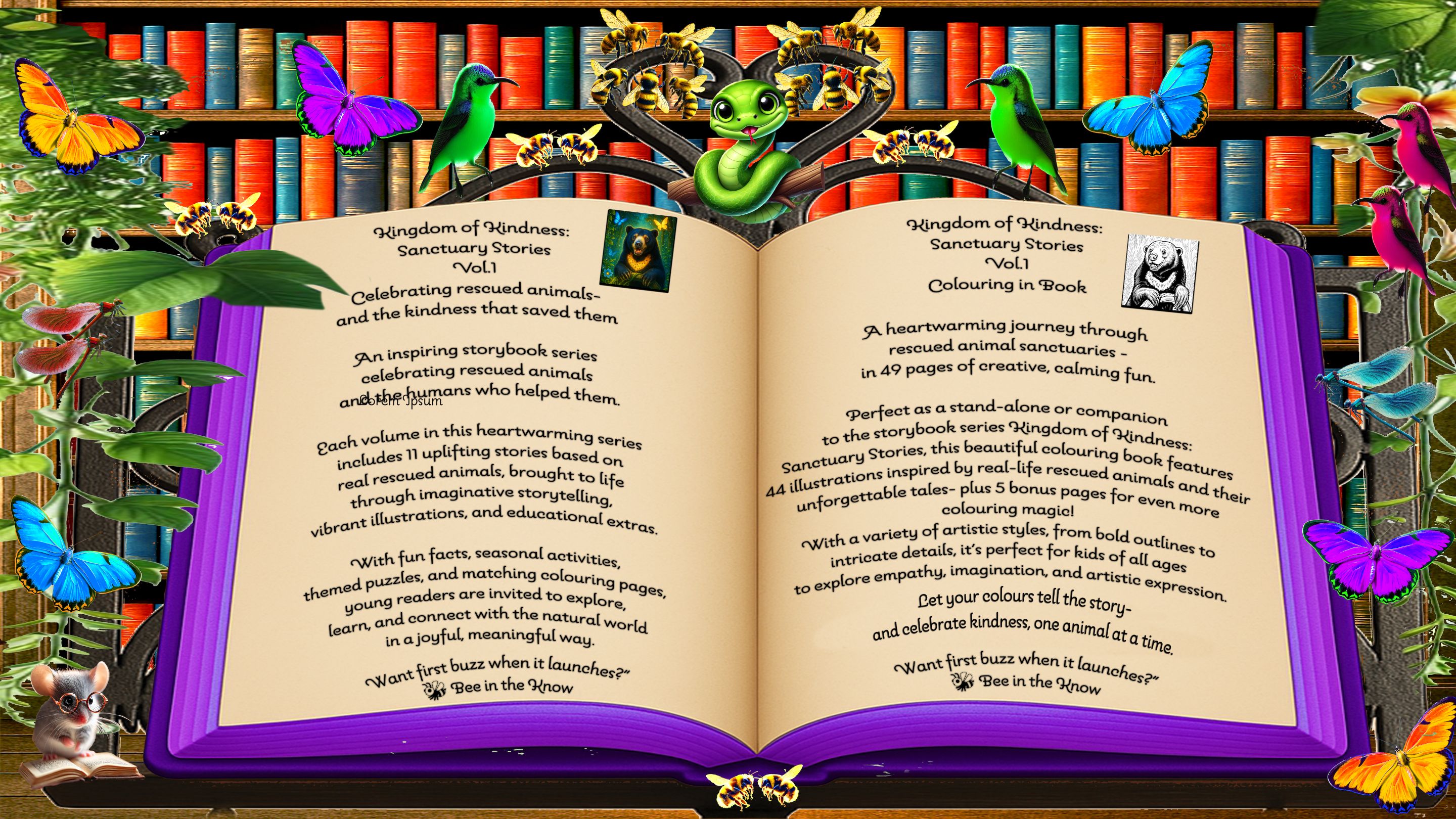 05F_sweet sting stories- KINGDOM OF KINDNESS- VOLUME 1 storybook AND COLOURING IN BOOK_spread_BEE IN THE KNOW.png