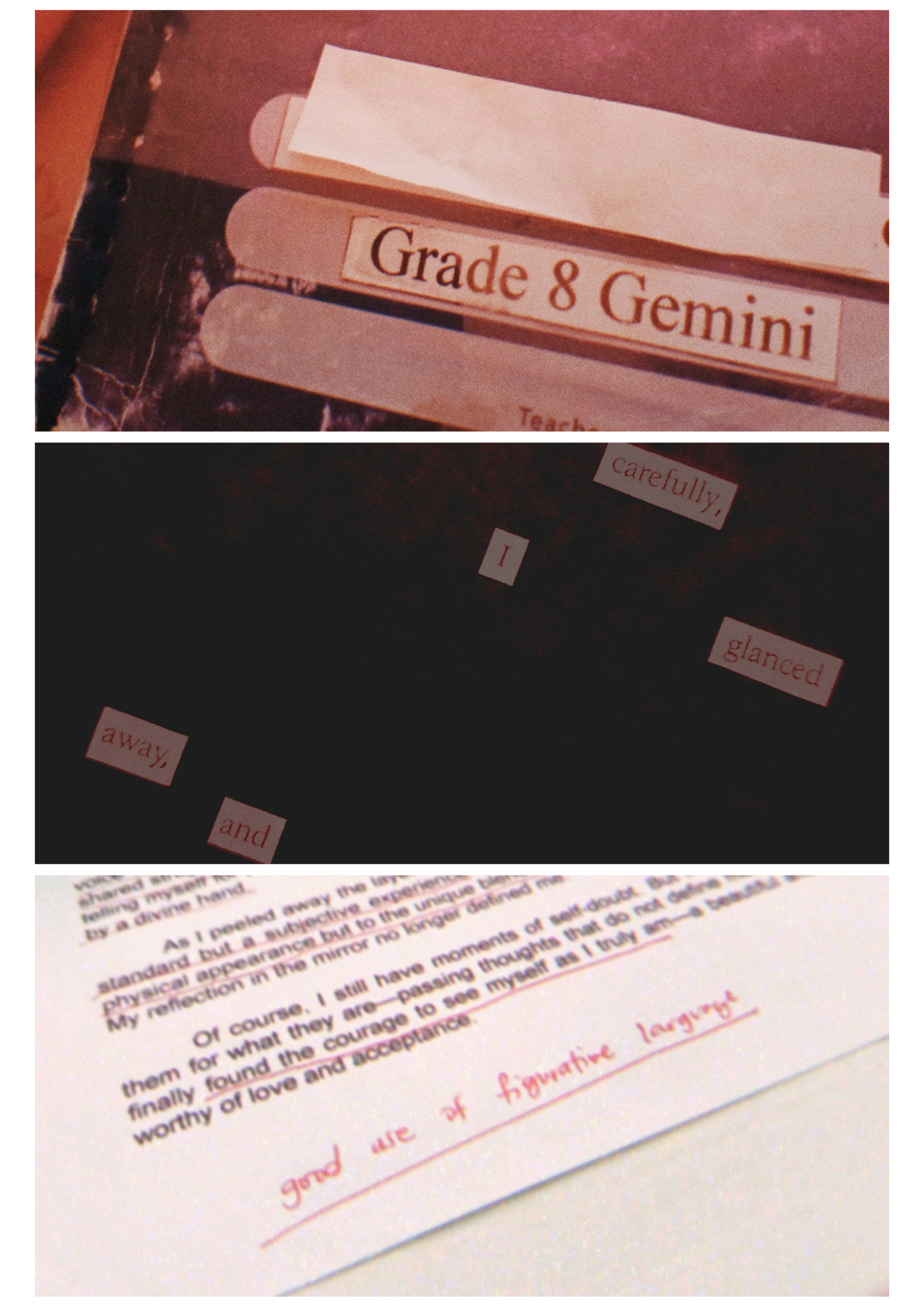 The 8th-grade notebook that started it all, the shaded poetry, and a teacher’s compliment.