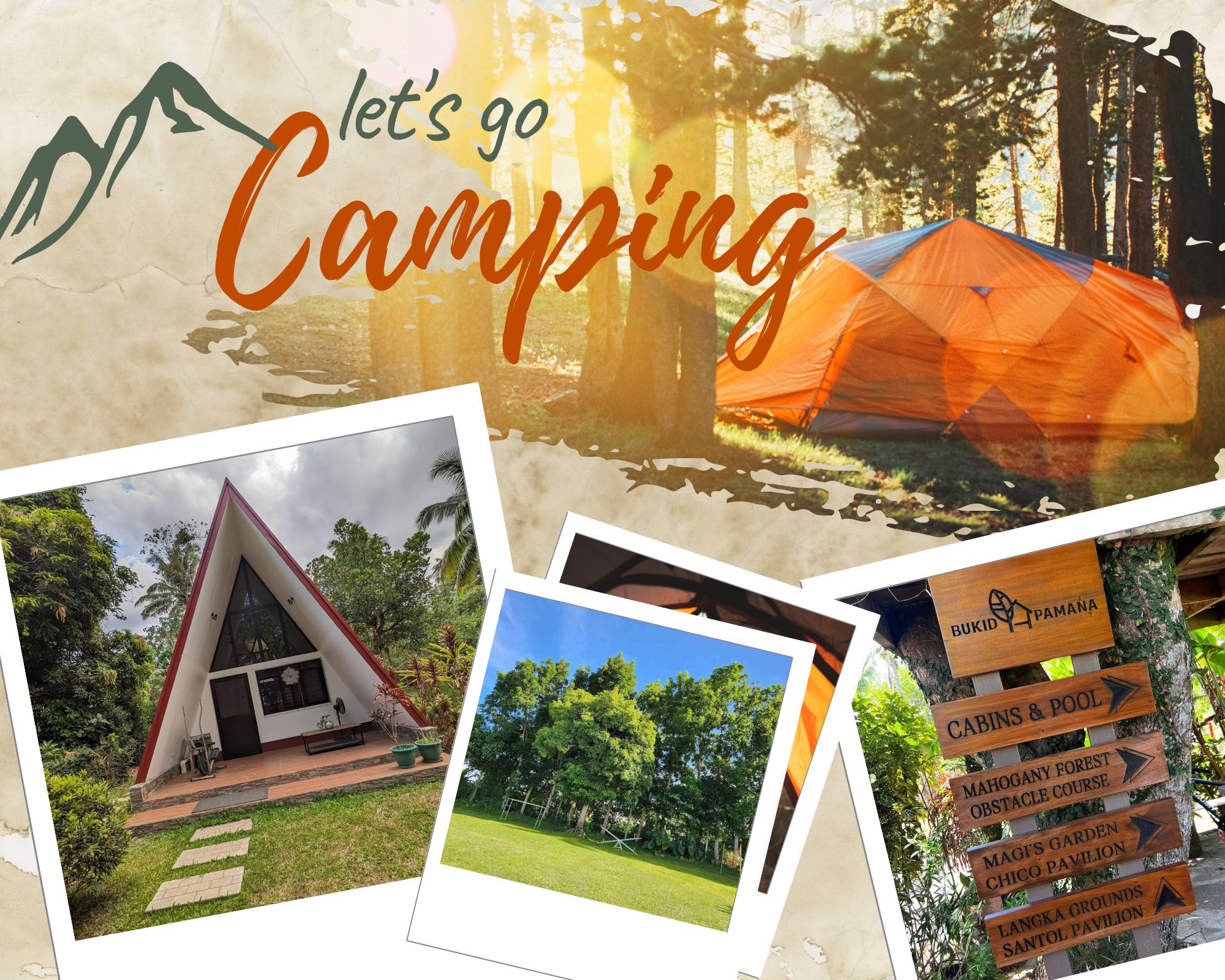 Beige Parchment Background Camping Photo Collage.png