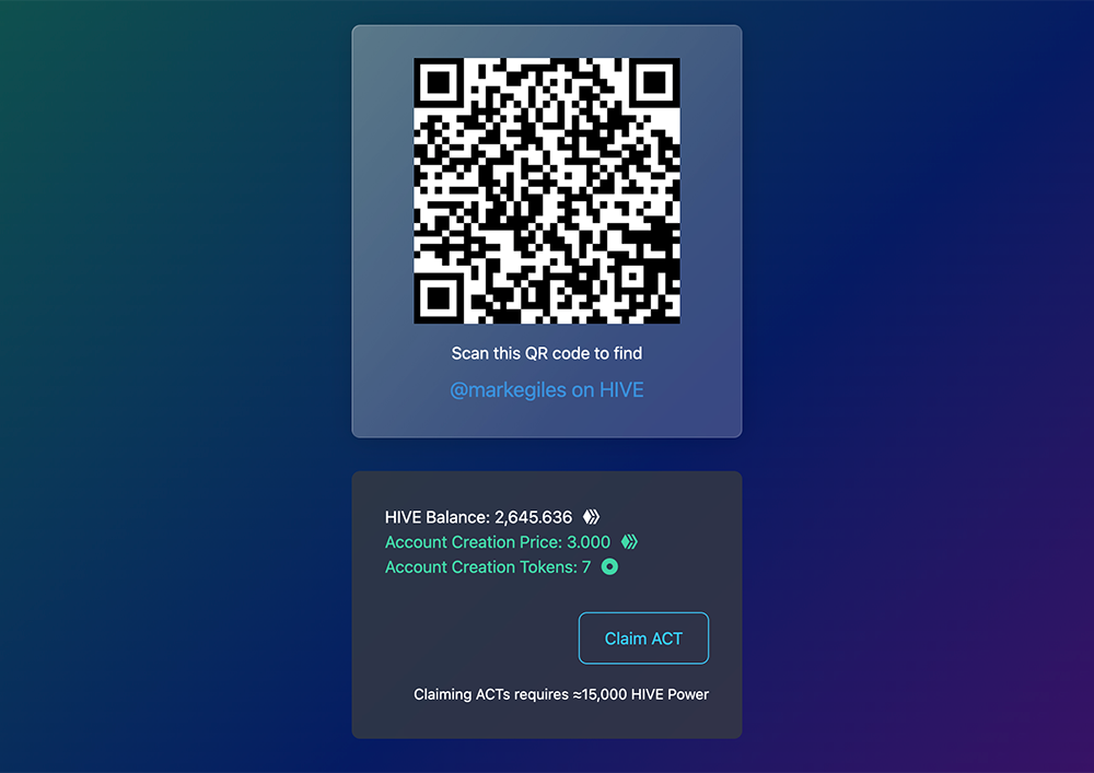 Claim ACTs and fund new user accounts through QR invite