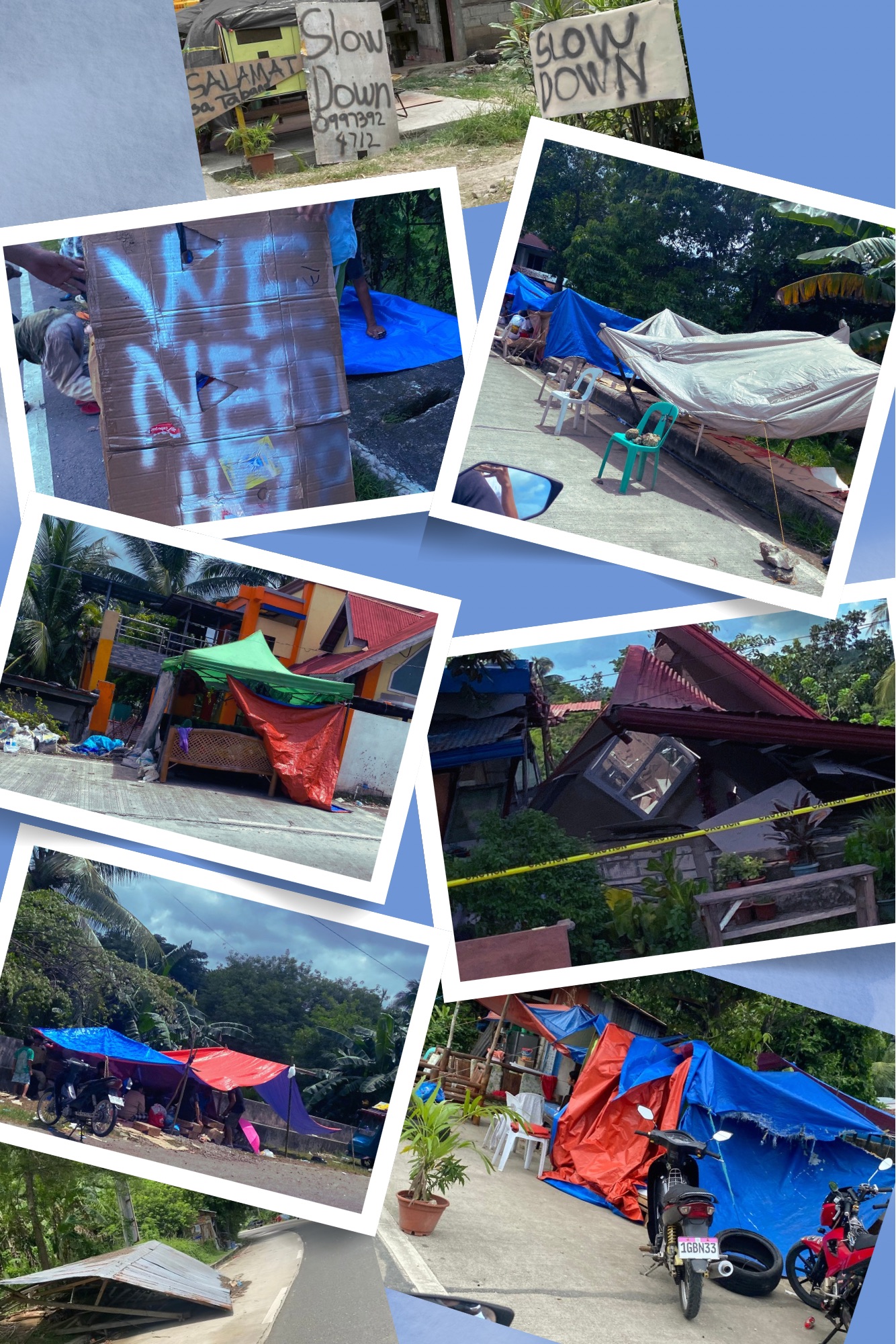 Blue and White Watercolor Family Memories Photo Collage Portrait.png