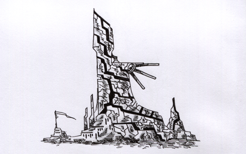 Watchtower Deconstruction  Inktober 1.jpg