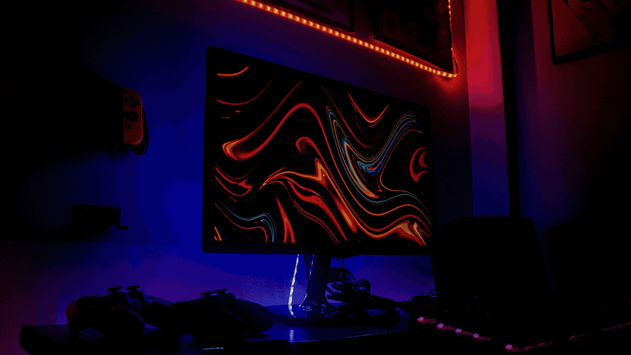 Blue And Red Futuristic Game YouTube Channel Art.gif