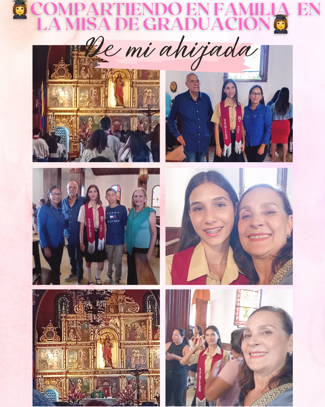  ✨️👨‍👩‍👧‍👦Sharing as a family at my goddaughter's graduation mass👨‍👩‍👧‍👦✨️.[Eng][Esp]