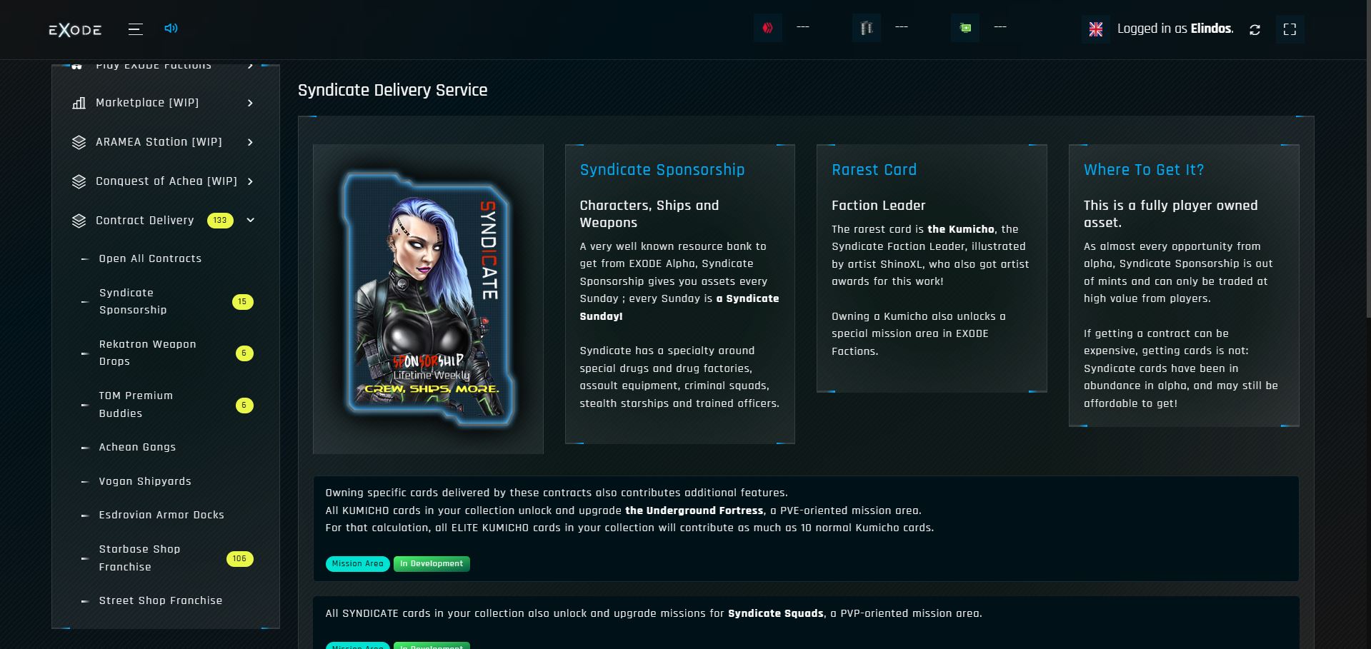 The new sidebar gives access to many services, one of which is the new Contract Delivery Service!