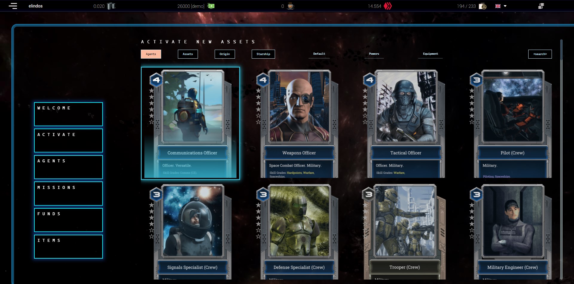 EXODE Factions presents your collection with a new, very fast interface.
