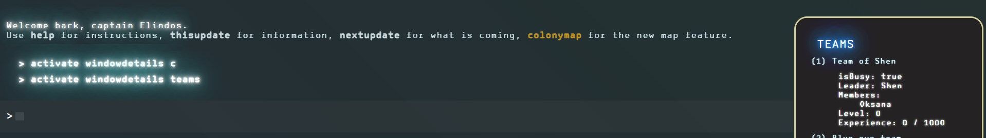 You can display your teams in the colonization console deployed last August.