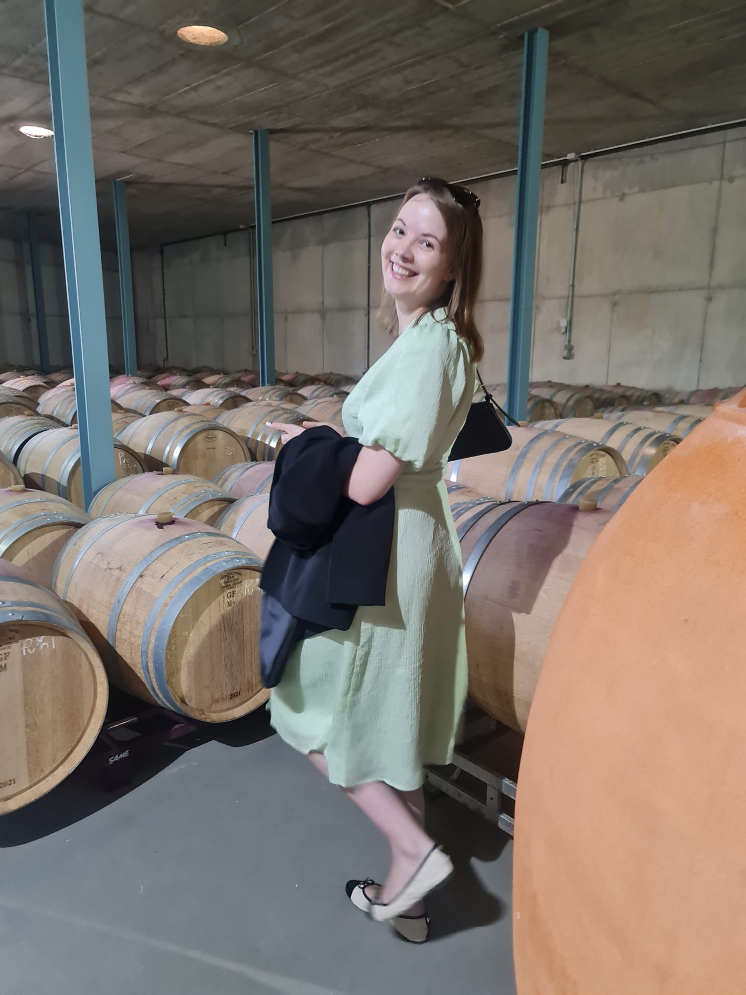Sourounded by wine.