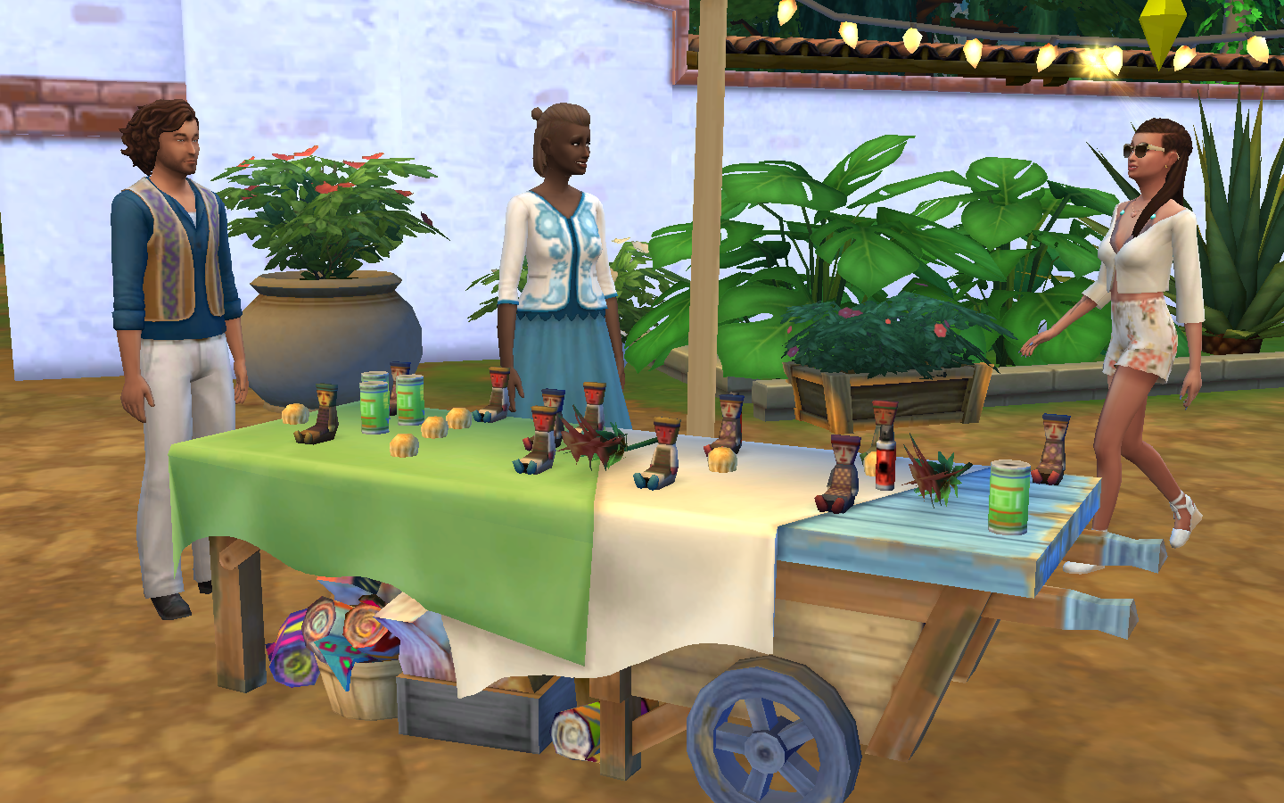 At the market. There will different things displayed from every day.