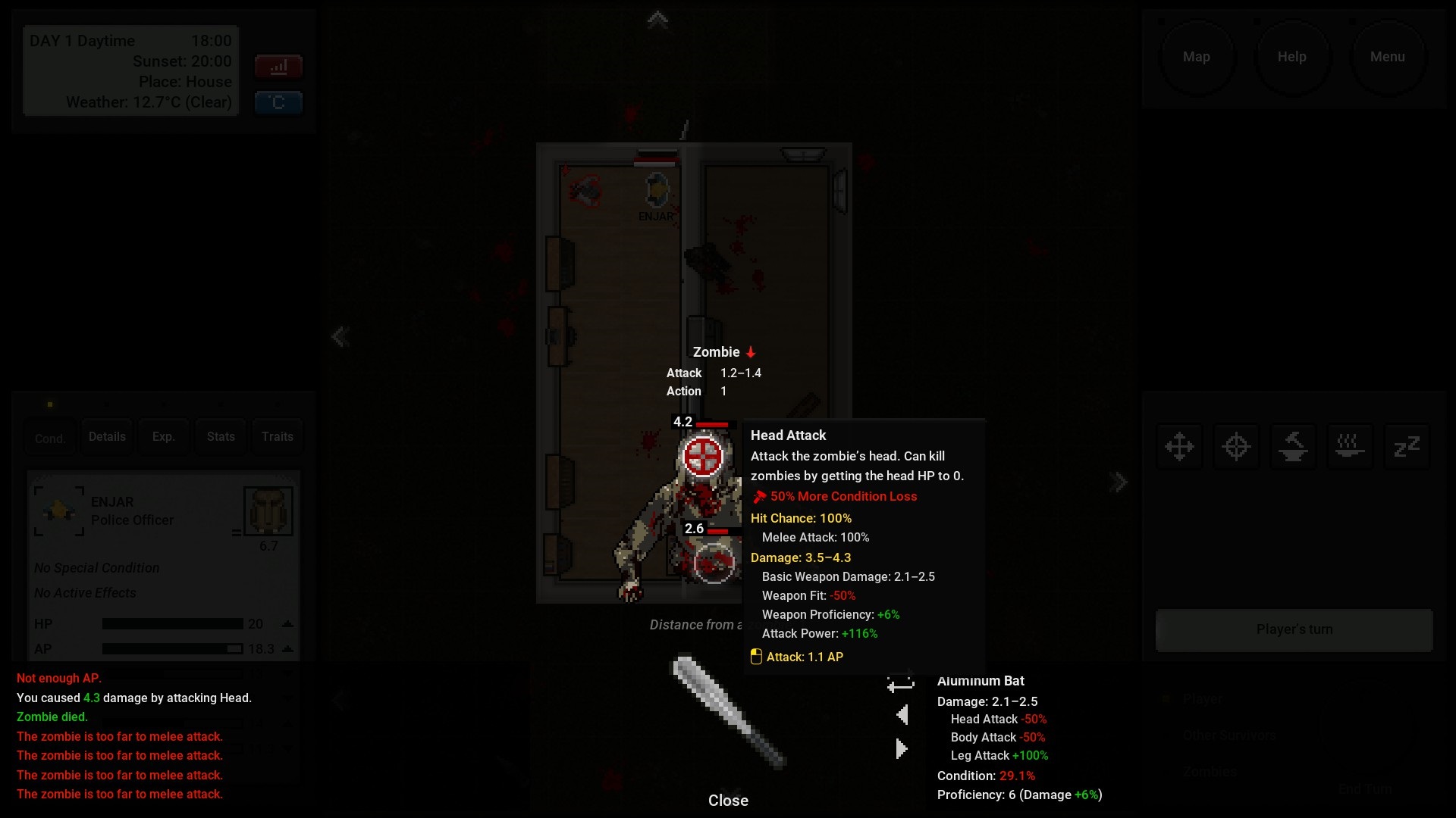 attacking a zombie in Terminus Zombie Survivors.jpg