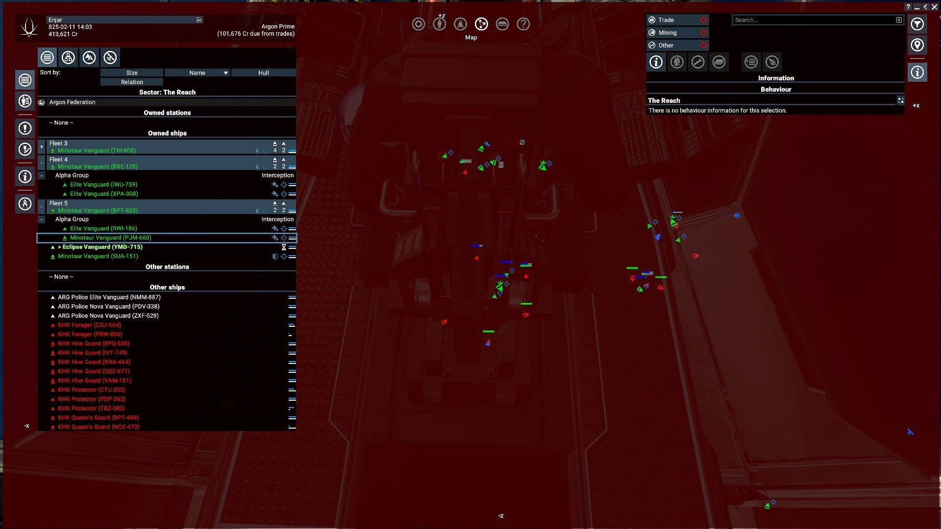 my mining fleet under attack in x4 foundations.jpg