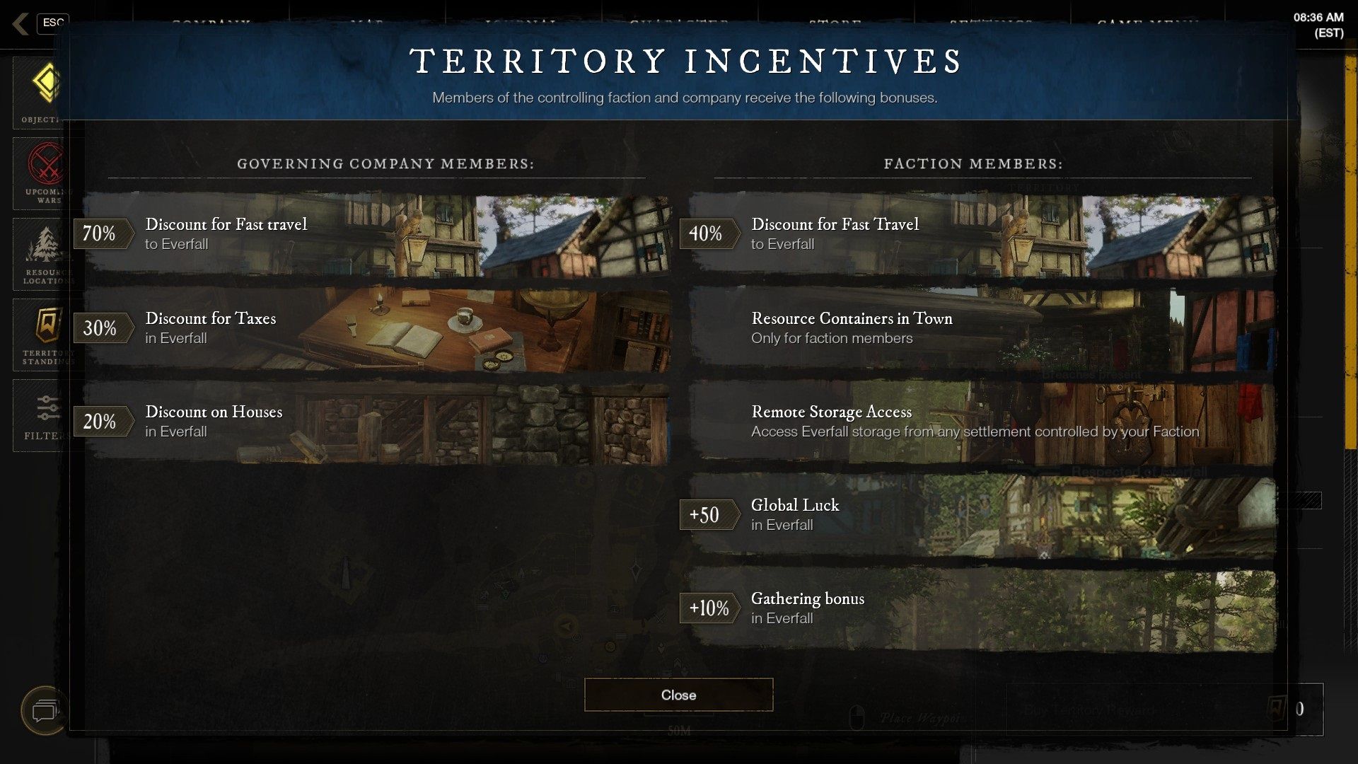 New World game territory incentives faction bonus for gathering.jpg