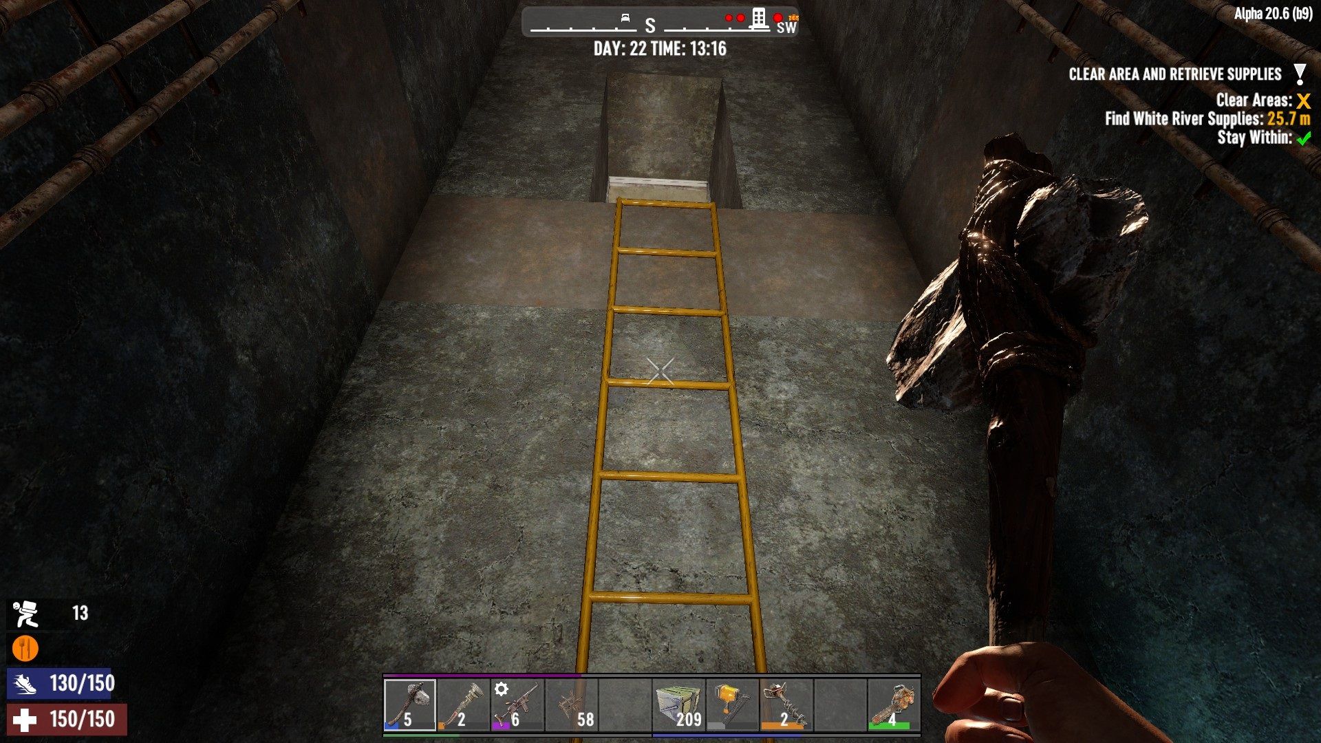 a ladder up to the 6ith floor Pop N Pills 7 Days To Die.jpg