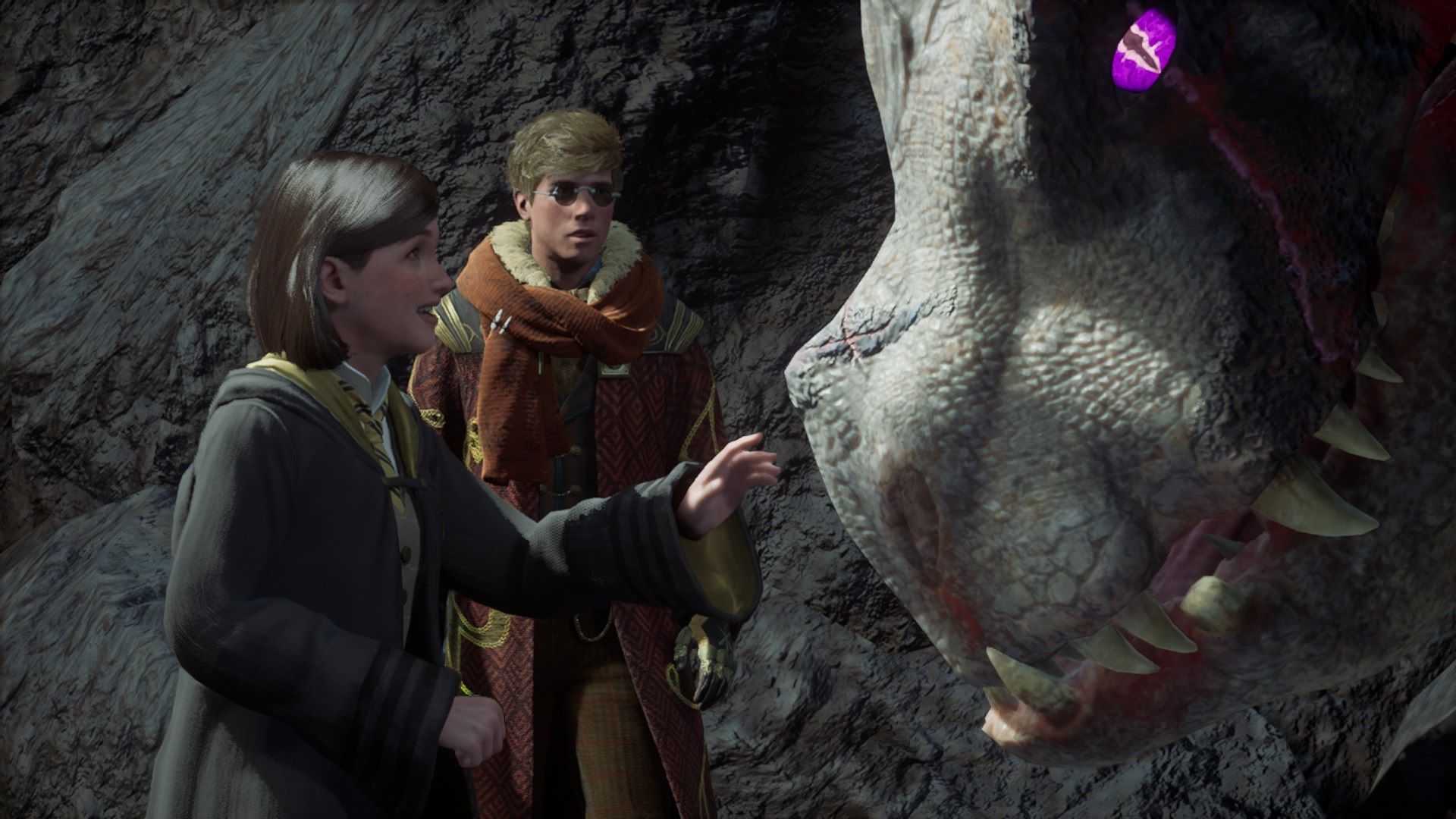 Petting a dragon Hogwarts Legacy Poppy Sweeting.jpg