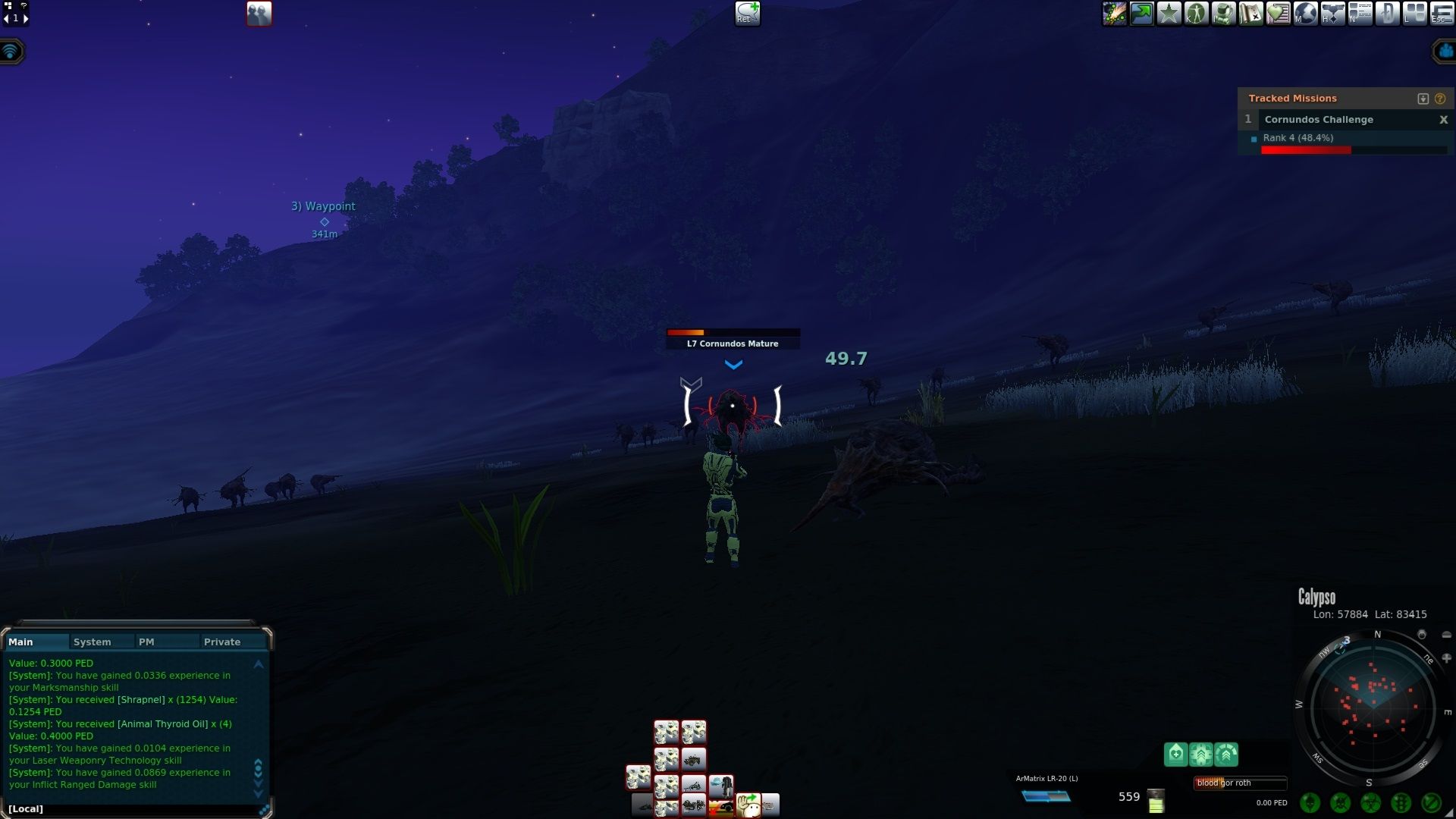 hunting in the middle of a field of cornundos Entropia Universe.jpg