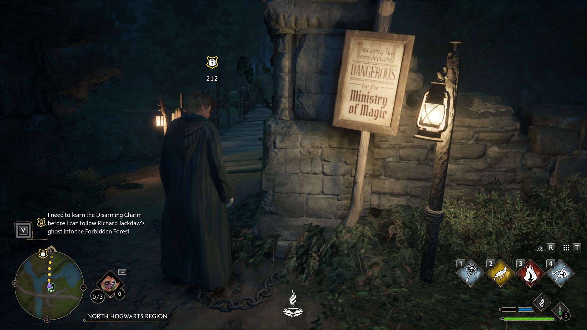 dangerous area warning sign in Hogwarts Legacy.jpg