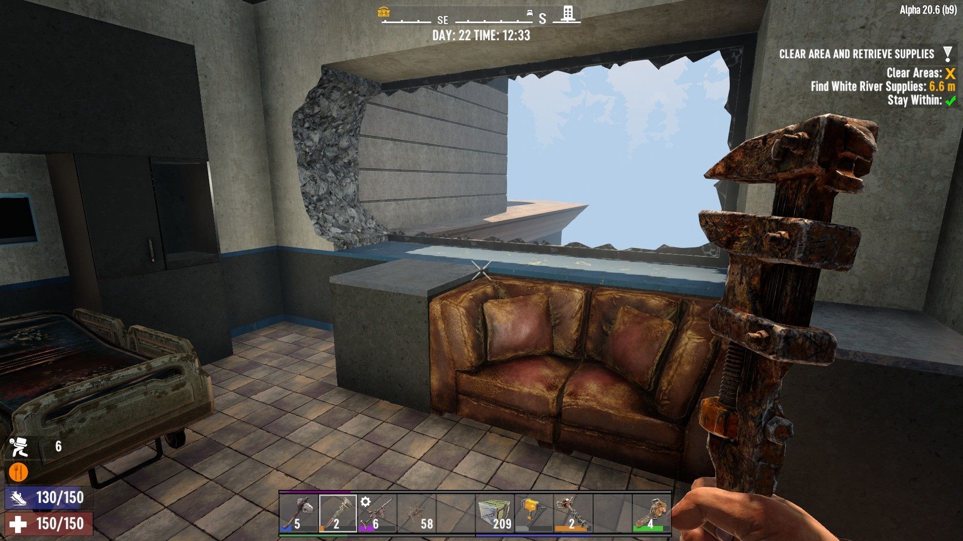 broken window to a ledge outside of the building Pop N Pills 7 Days To Die.jpg