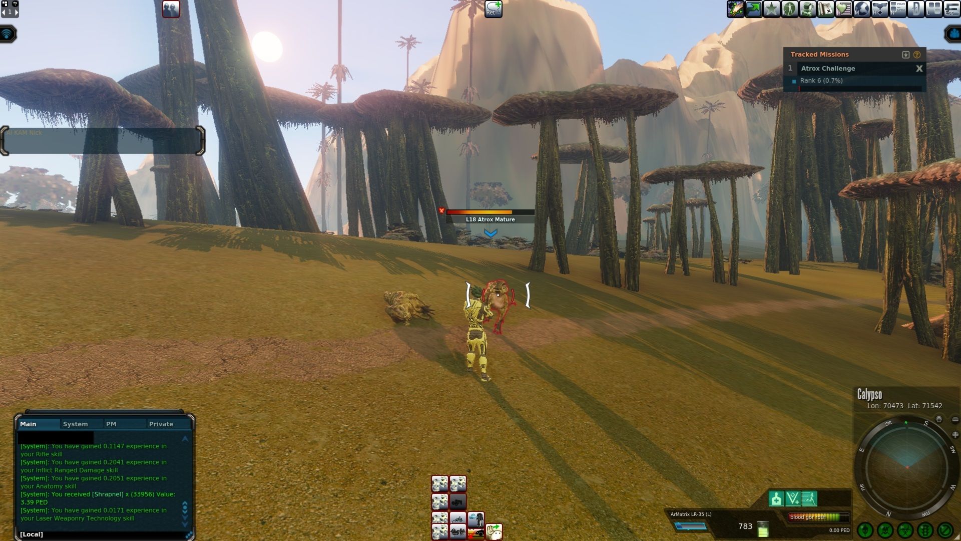 Further in the Atrox mushroom forest I went in Entropia Universe.jpg