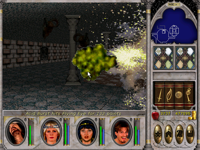 using acid burst on flying eyes Agar’s Laboratory Might And Magic VI.png