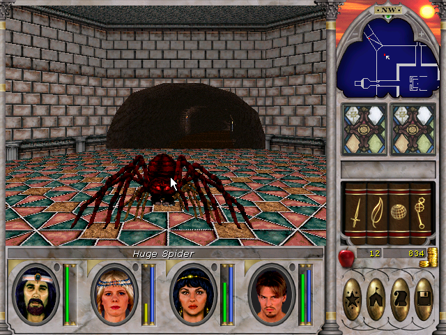huge spider in the temple of baa might and magic vi.png