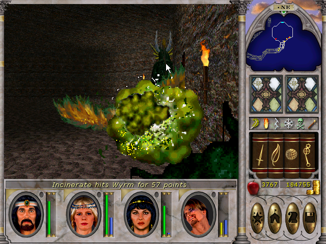 4  fighting wyrm Caves Of The Dragon Riders Might And Magic VI.png