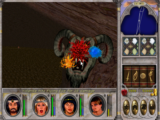 4 killing a flying eye Castle Darkmoor Might And Magic VI.png