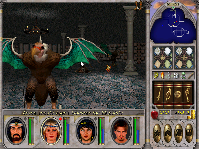 fighting Agar's Monsters  in Agar’s Laboratory Might And Magic VI.png