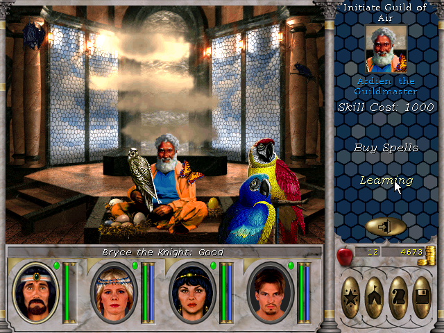 getting the learning skill from Ardien the guild master in Misty Islands in might and magic vi.png