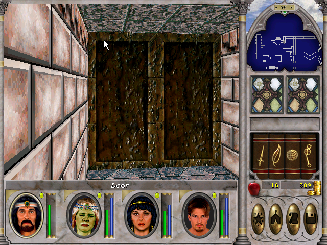 opening hidden wall back to the entry of the dungeon might and magic vi.png