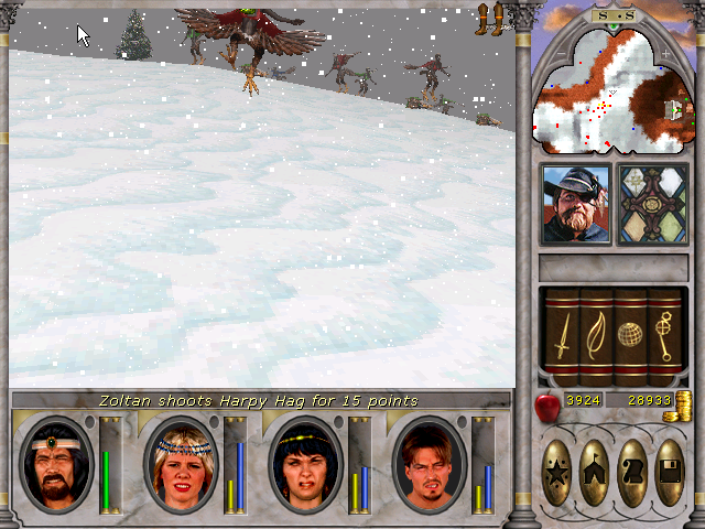 clearing out harpy on a mountain range in Frozen Highlands Might And Magic VI.png