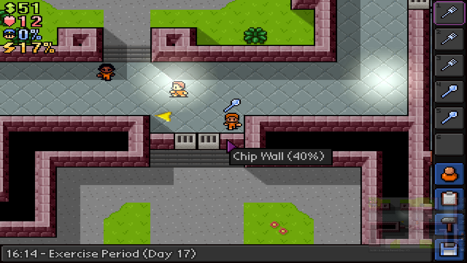 The Escapists  breaking a wall.png