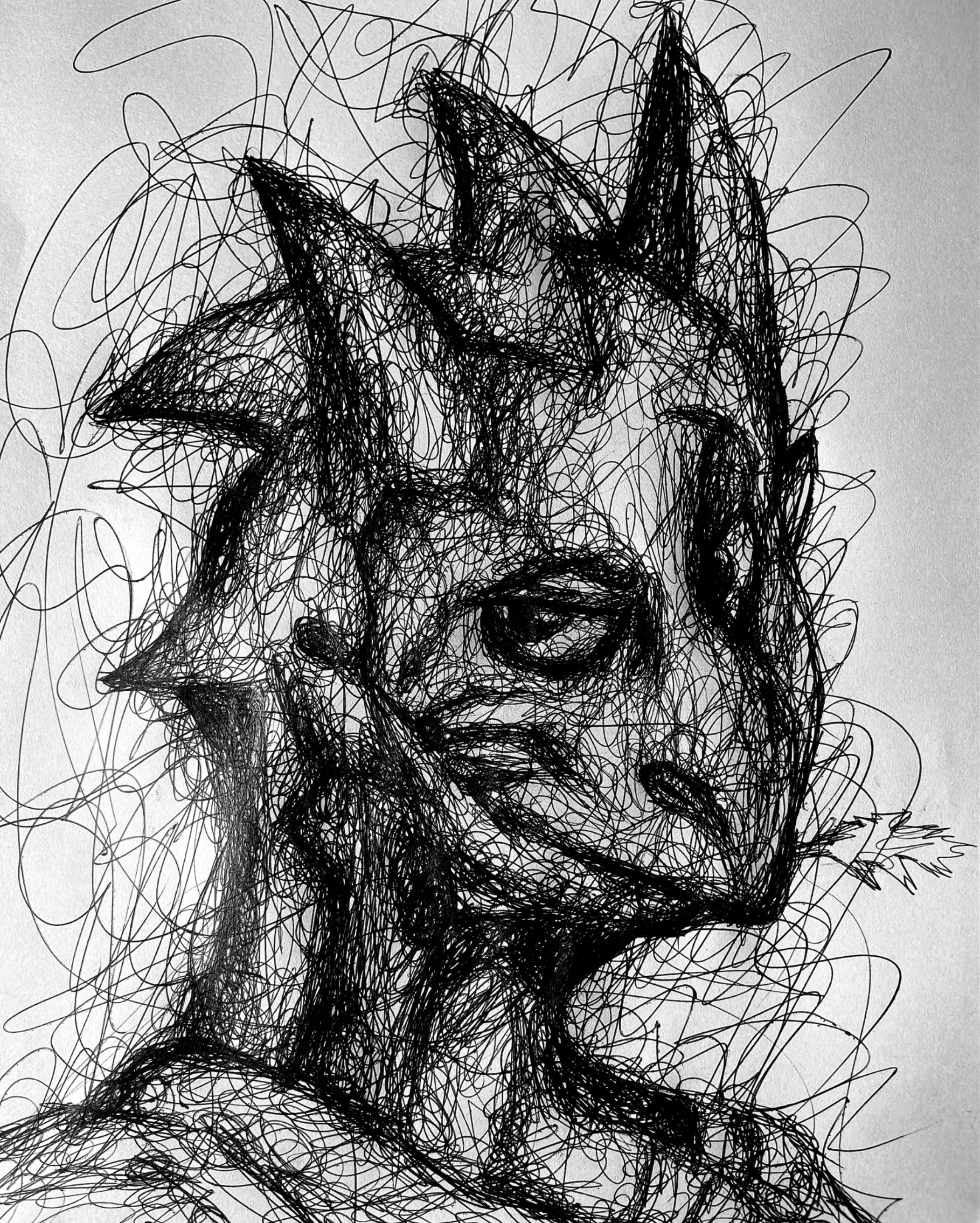Scribble art drawing of a Syrenth 